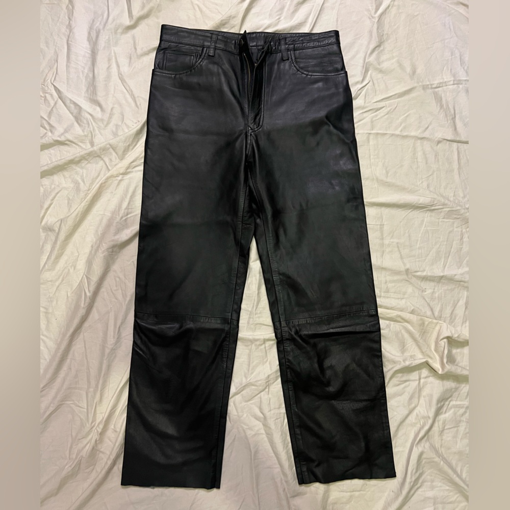 Black Leather Pants 32 x 30 Men’s